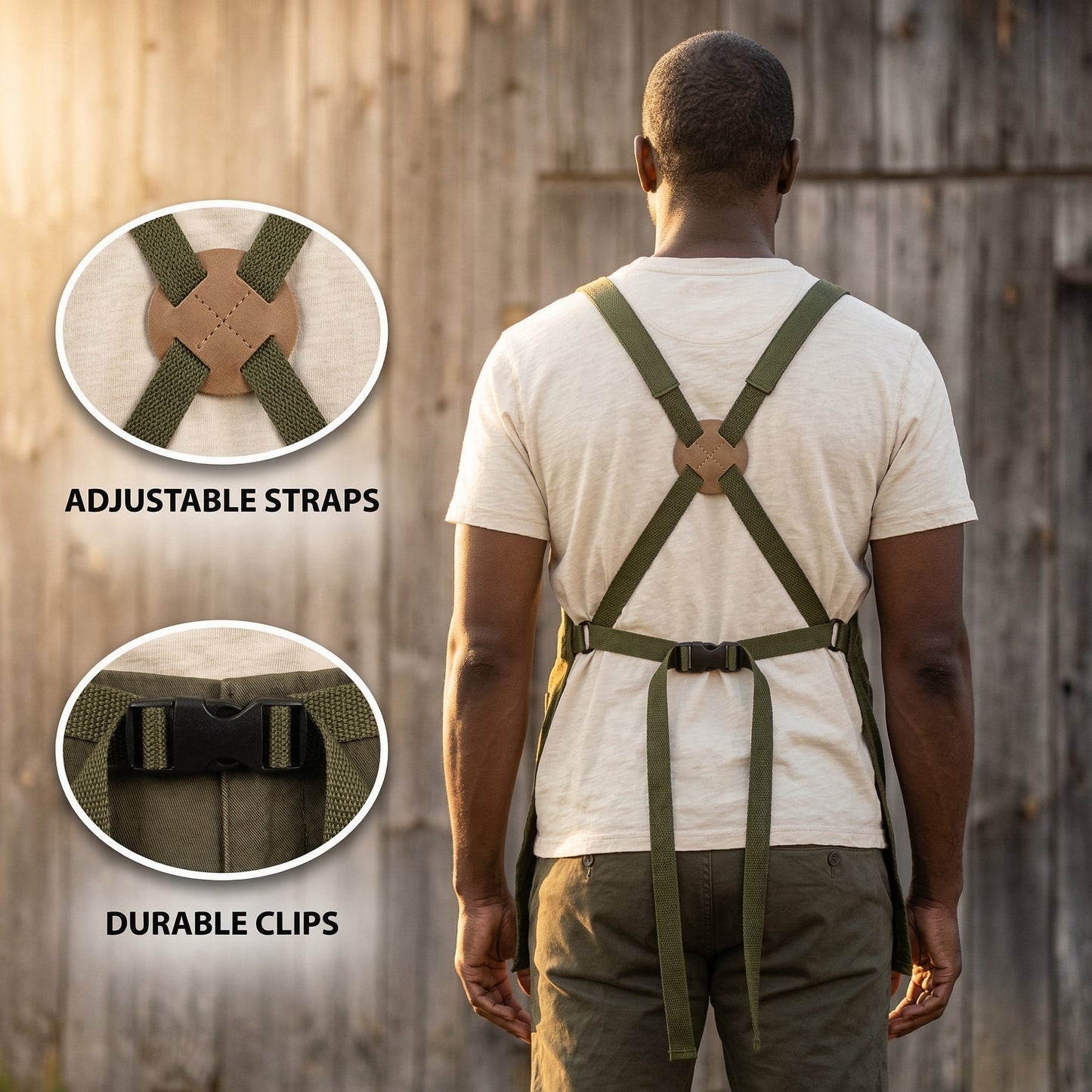 Harvest Apron, Canvas Gardening Apron with Pockets and Harvesting Pouch Waterproof Harvesting Apron