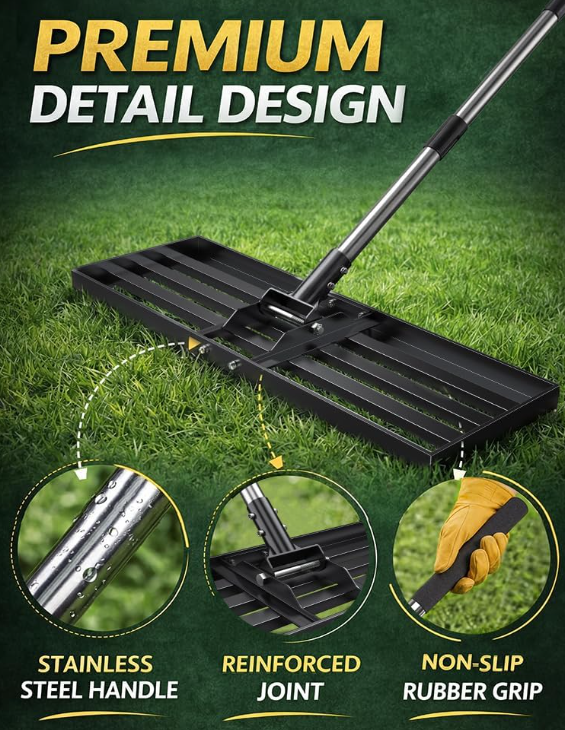 30x10 Stainless Steel Lawn Leveling Rake