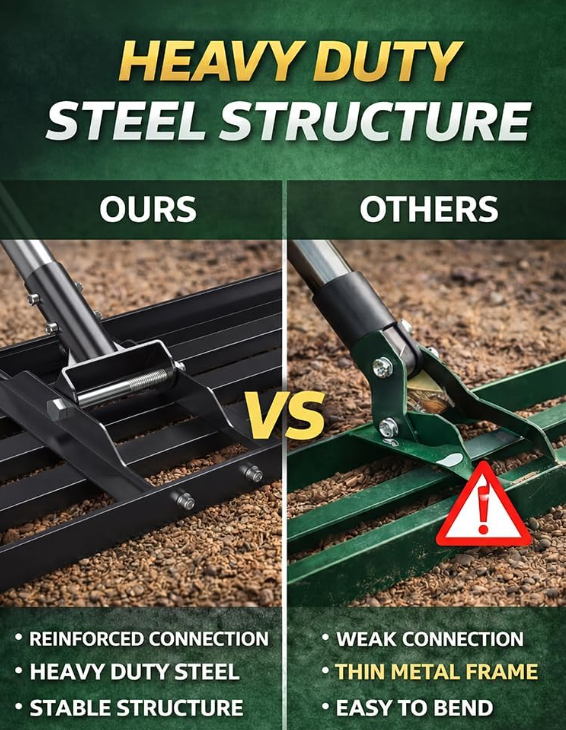 30x10 Stainless Steel Lawn Leveling Rake