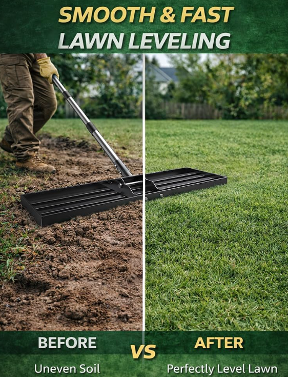 30x10 Stainless Steel Lawn Leveling Rake