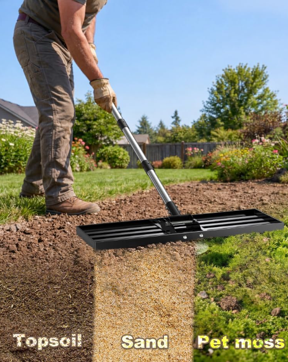 30x10 Stainless Steel Lawn Leveling Rake