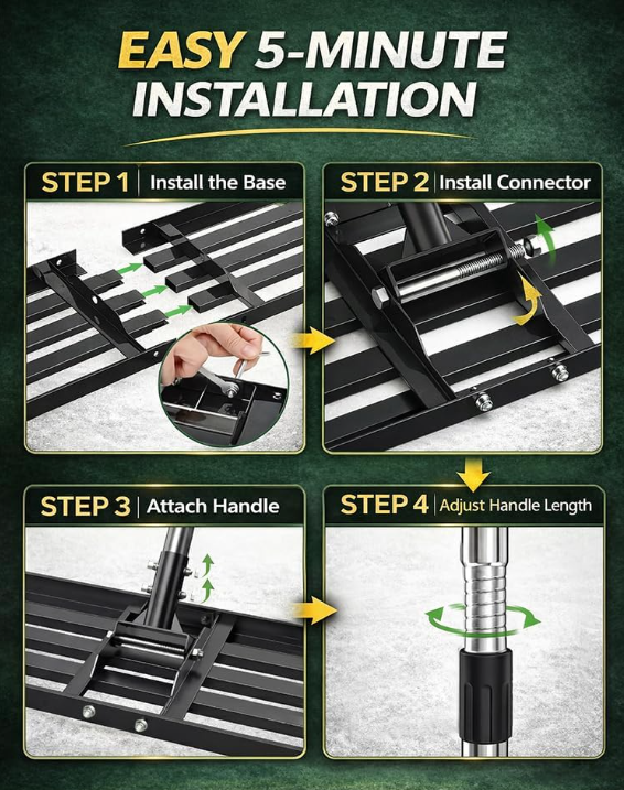 30x10 Stainless Steel Lawn Leveling Rake