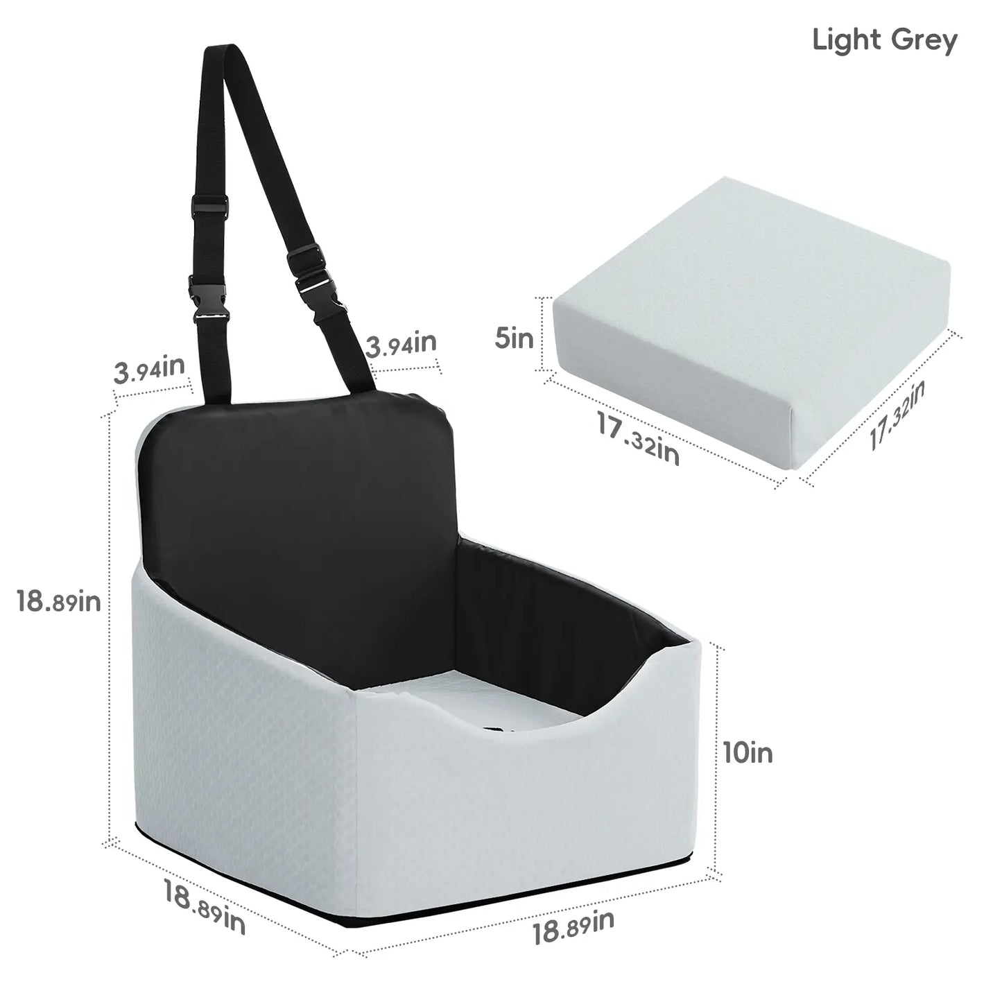 Non-Slip Waterproof Enclosed Dog Car Booster Seat, All Season Pet Travel Car Seat