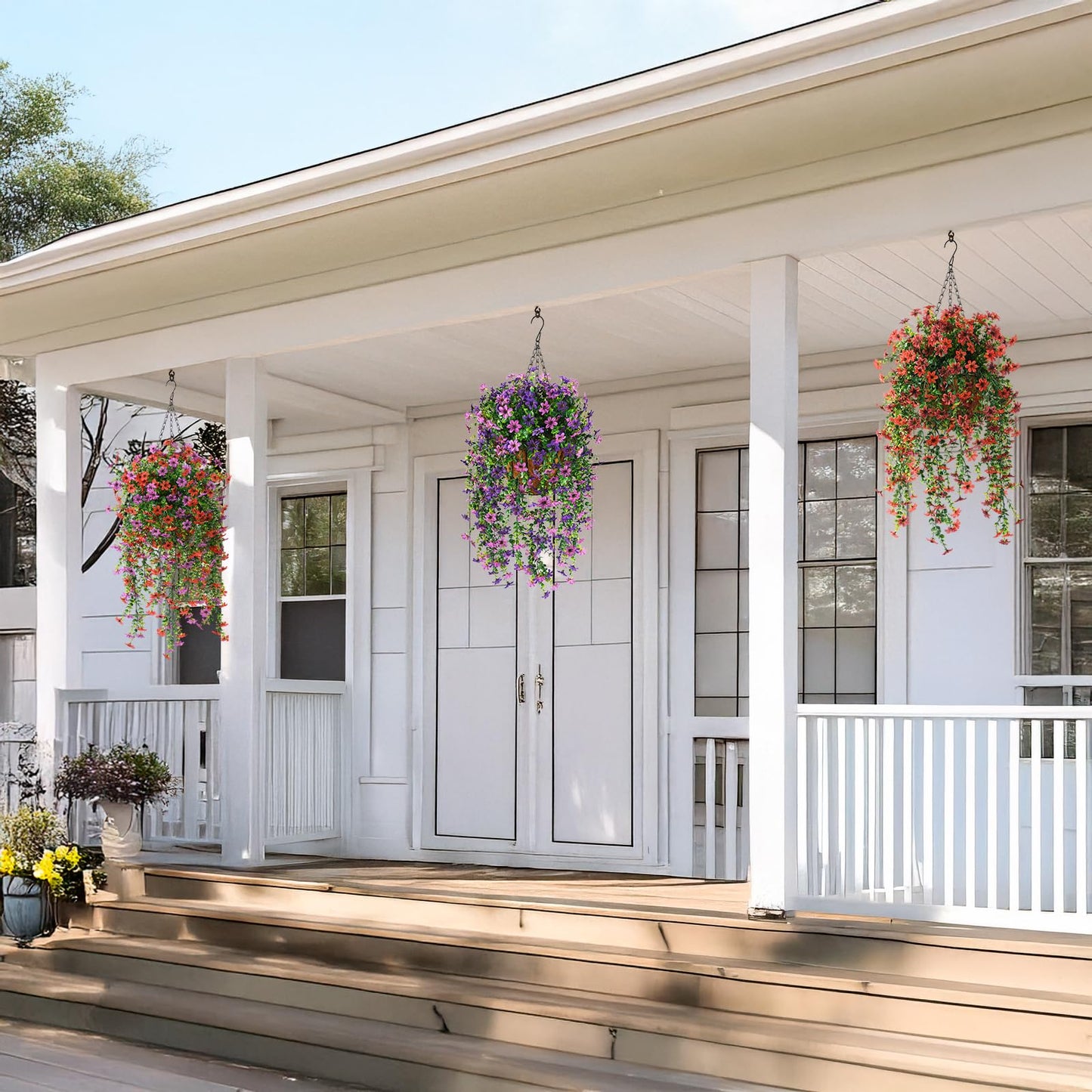 2pc UV Resistant Hanging Artificial Daisy Flowers