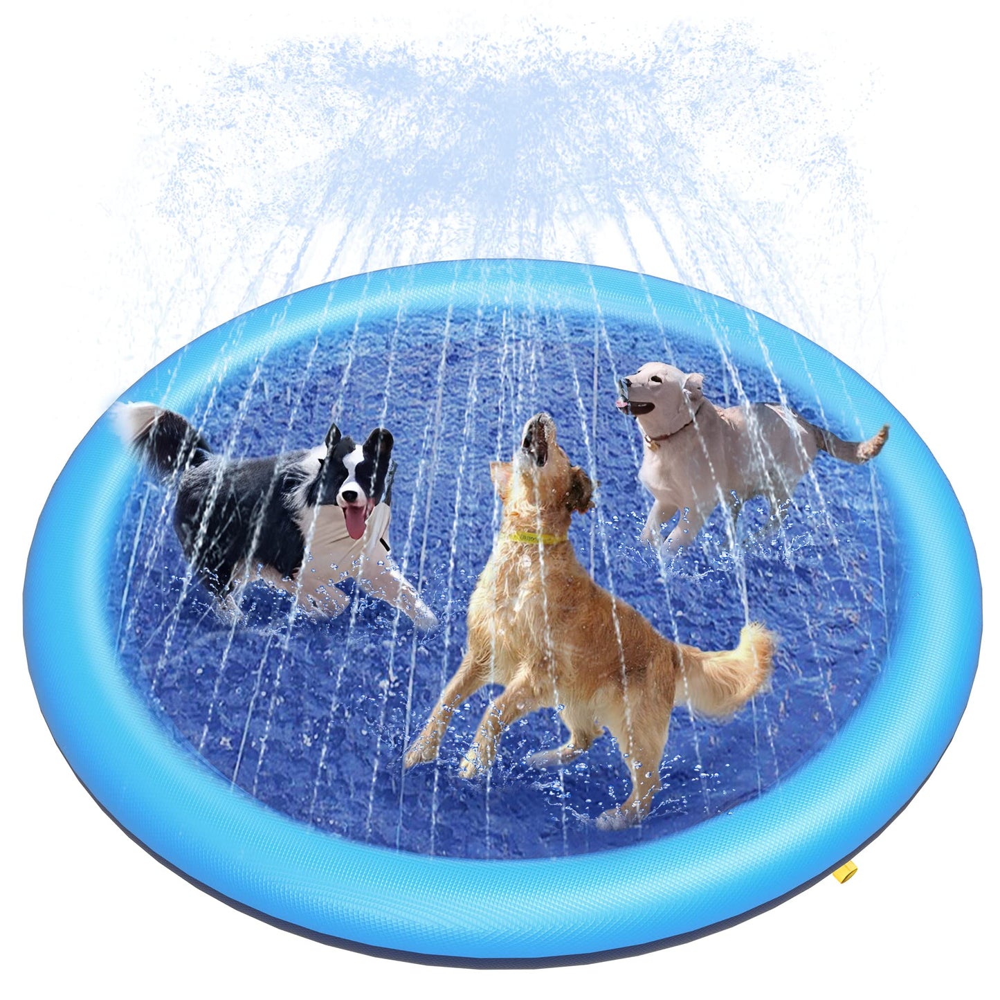 Large Dog Kids Anti-Slip Splash Pad, 67 Inch Thickened Backyard Water Sprinkler Play Mat
