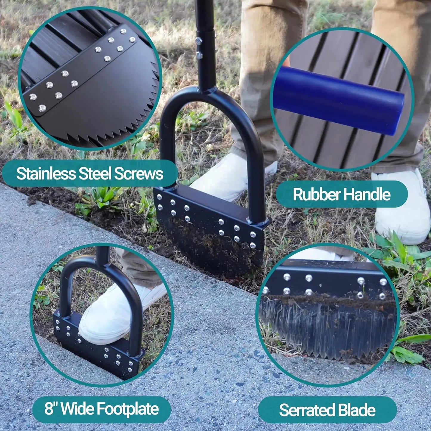 Manual Wide Footplate Garden Bed Edger Tool