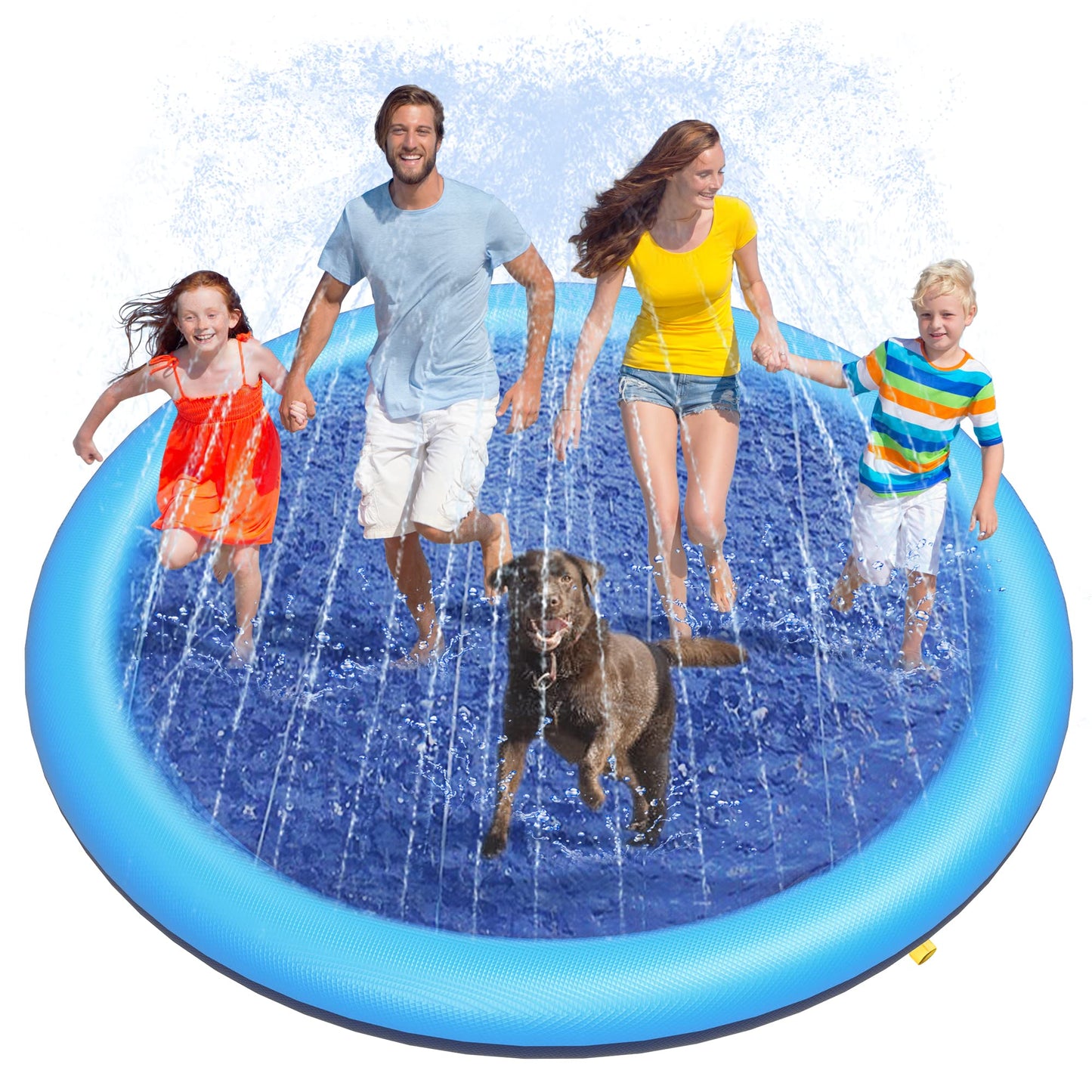 Large Dog Kids Anti-Slip Splash Pad, 67 Inch Thickened Backyard Water Sprinkler Play Mat
