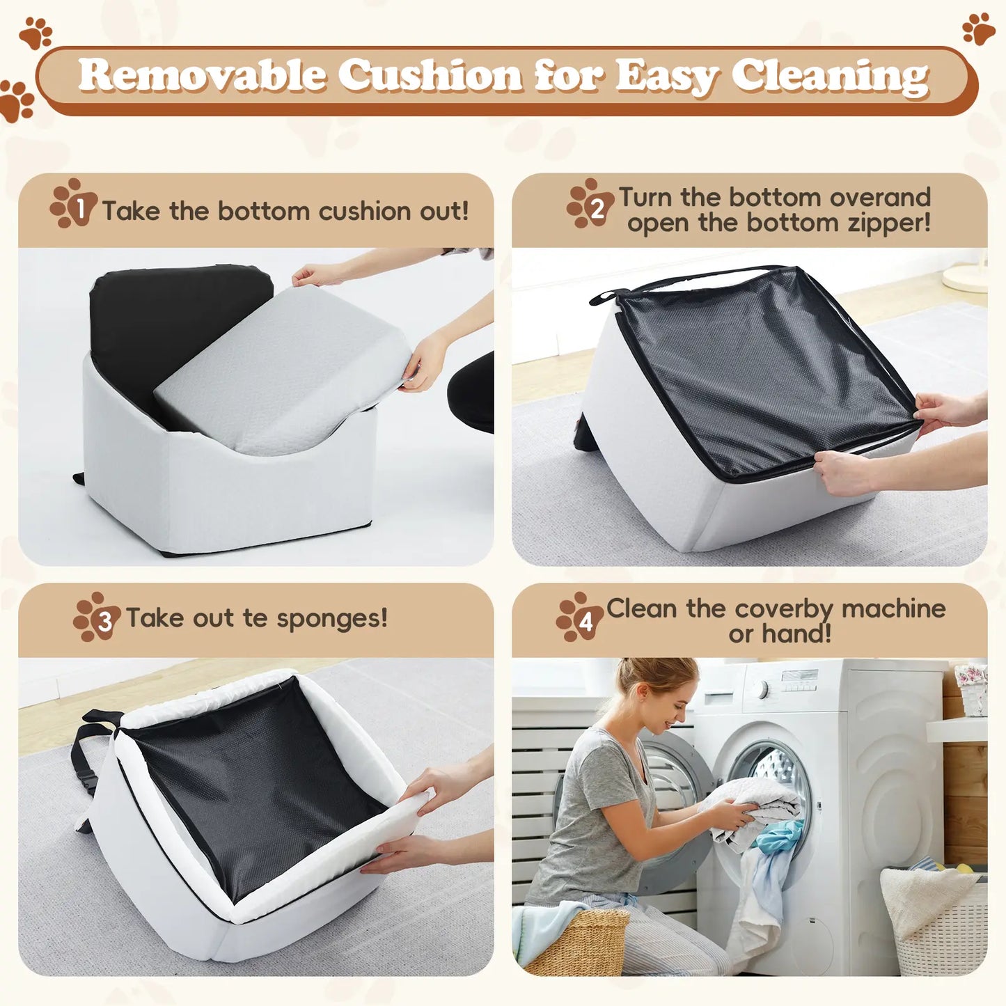 Non-Slip Waterproof Enclosed Dog Car Booster Seat, All Season Pet Travel Car Seat