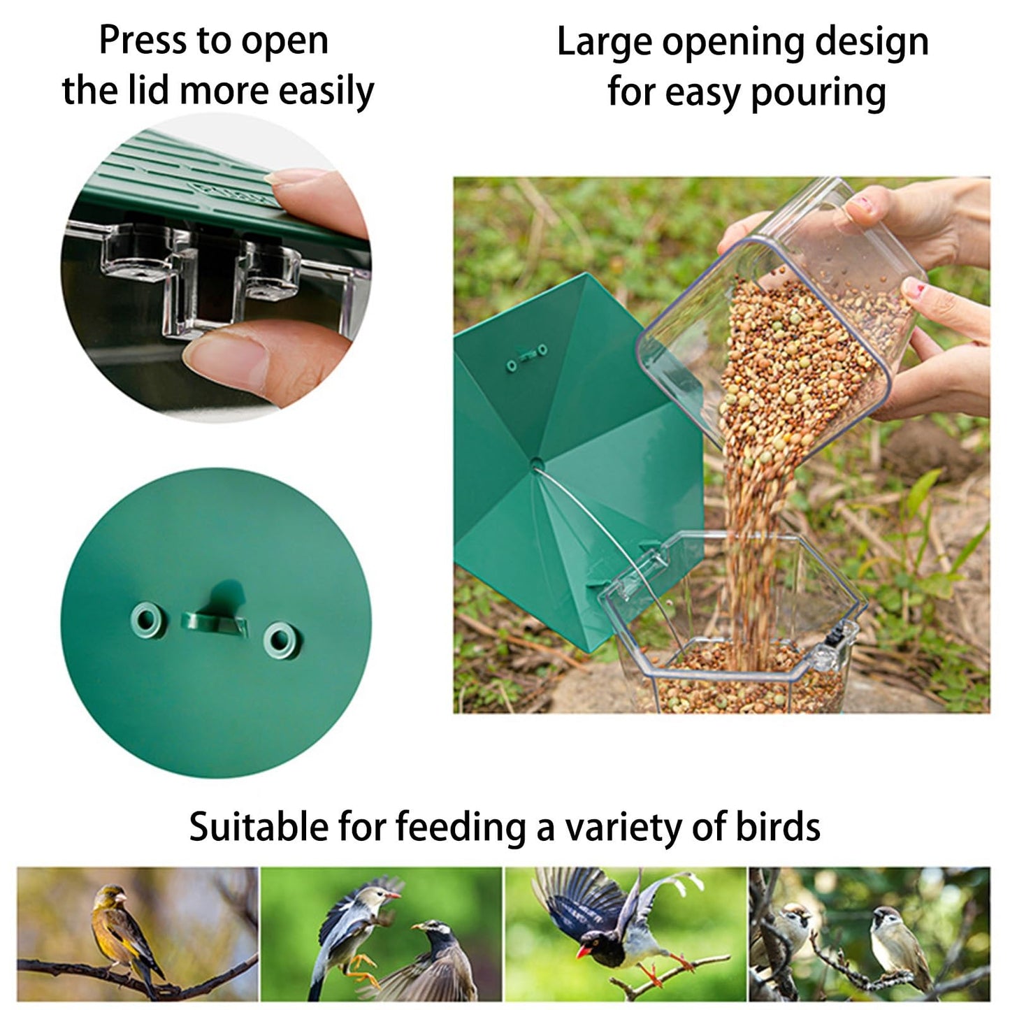 Outdoor Foldable Hummingbird Feeder with S Latch Hook, Decorative Garden Bird Feeding Station