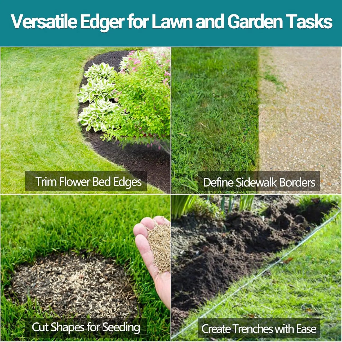 Manual Wide Footplate Garden Bed Edger Tool