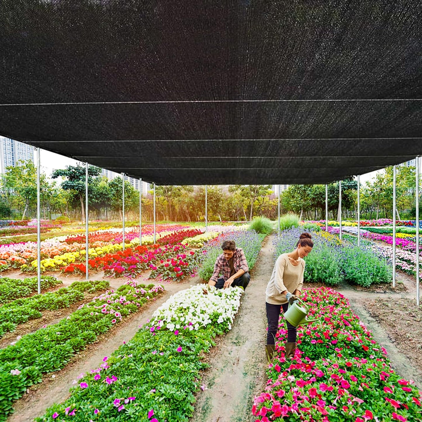 10x13ft 90% Blackout UV Resistant Sun Shade Mesh Net Heavy Duty Shade Cloth with Grommets