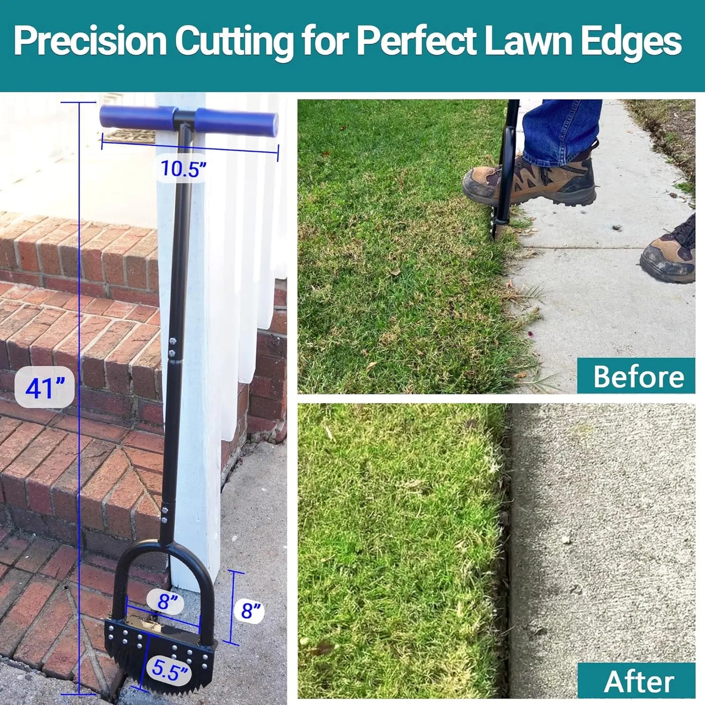 Manual Wide Footplate Garden Bed Edger Tool