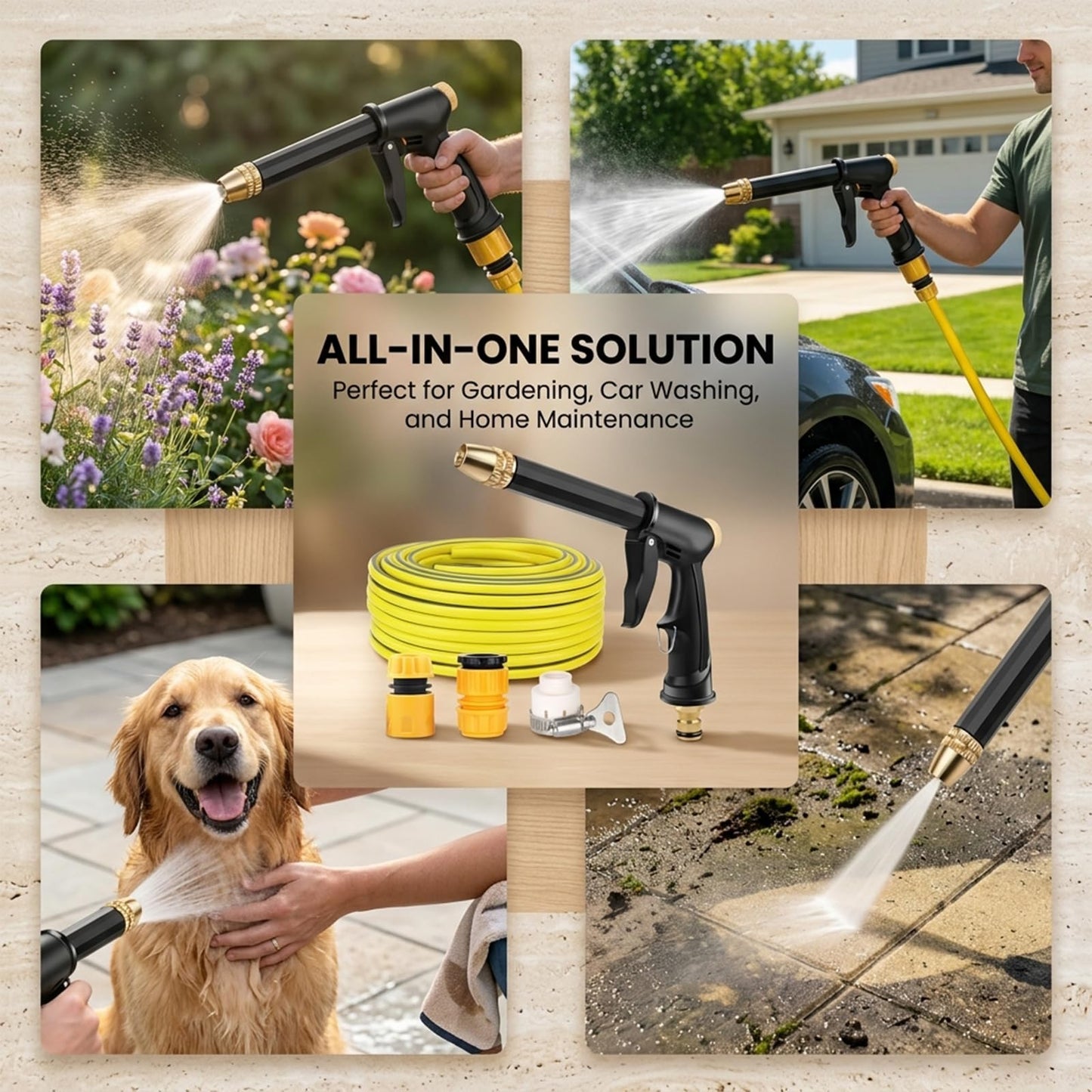 Multifunctional High Pressure Car Wash Spray Gun Hose Set